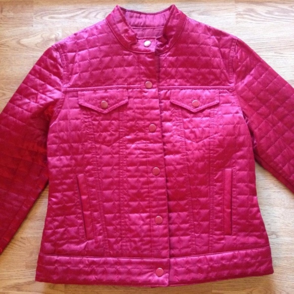 GAP retro red Quilted Snap Jacket coat - Picture 4 of 8